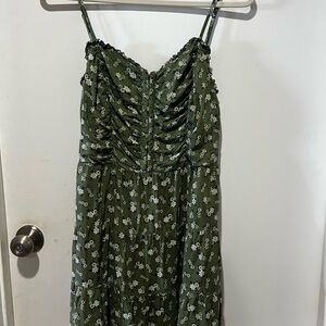 Aeropostale Olive Floral Midi Dress